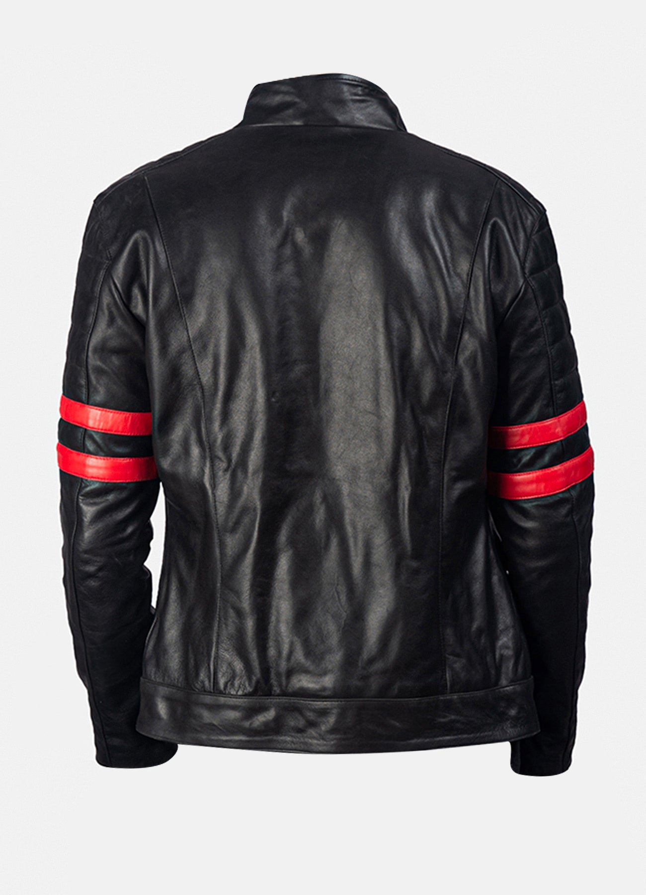 Mens Perfecto Black & Red Biker Leather Jacket Sale