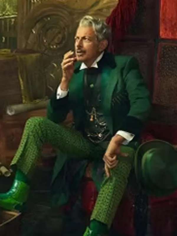 Jeff Goldblum Wicked 2024 Green Coat