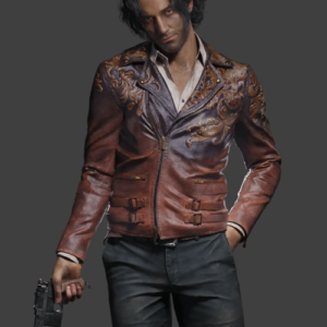 Resident Evil 4 Dr. Luis Serra Navarro Brown Leather Jacket