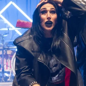 Rhea Ripley Silver Scream Con Black Biker Jacket