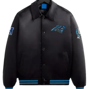 Carolina Panthers Shirt Style Black Varsity Jacket