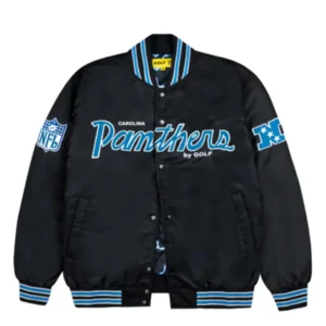 NFL Team Carolina Panthers Black Varsity Jacket