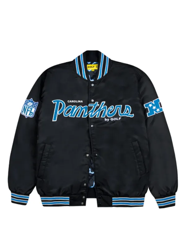 NFL Team Carolina Panthers Black Varsity Jacket