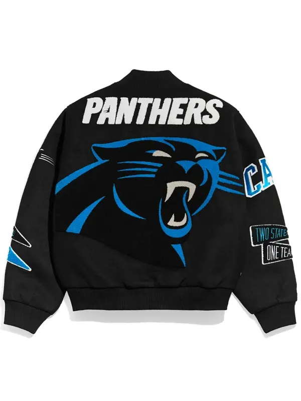 NFL Carolina Panthers Pennant Black Wool Jacket