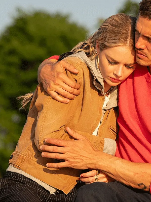 Samara Weaving Eenie Meanie Brown Cotton Jacket