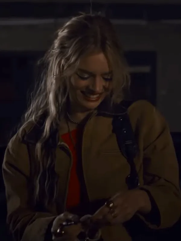 Samara Weaving Eenie Meanie Brown Cotton Jacket