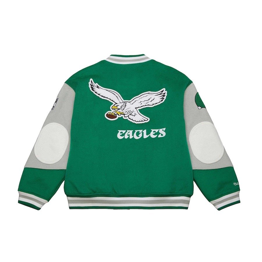 Unisex Philadelphia Eagles Mitchell & Ness Kelly Green Varsity Jacket