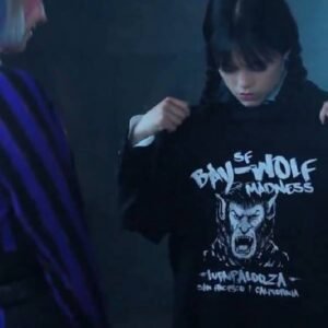 Wednesday Jenna Ortega Black Graphic Tee