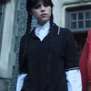 Wednesday Jenna Ortega Black Polo Shirt