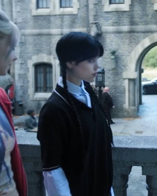 Wednesday Jenna Ortega Black Polo Shirt