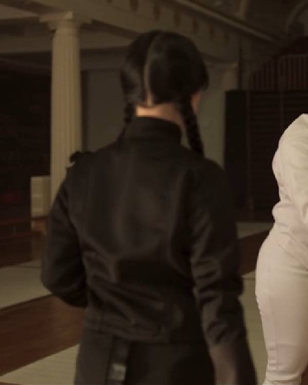 Wednesday Jenna Ortega Neck Cropped Black Shirt