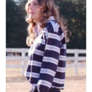 Explore Teegan Nichols' trendy striped rugby shirt from Welcome to Plathville. Find out how to style this casual yet fashionable piece for any occasion!