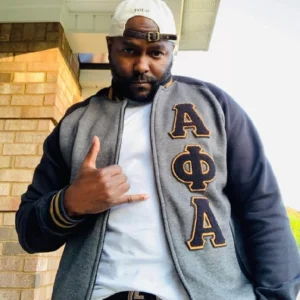 Alpha Phi Alpha Dark Grey Varsity Jacket