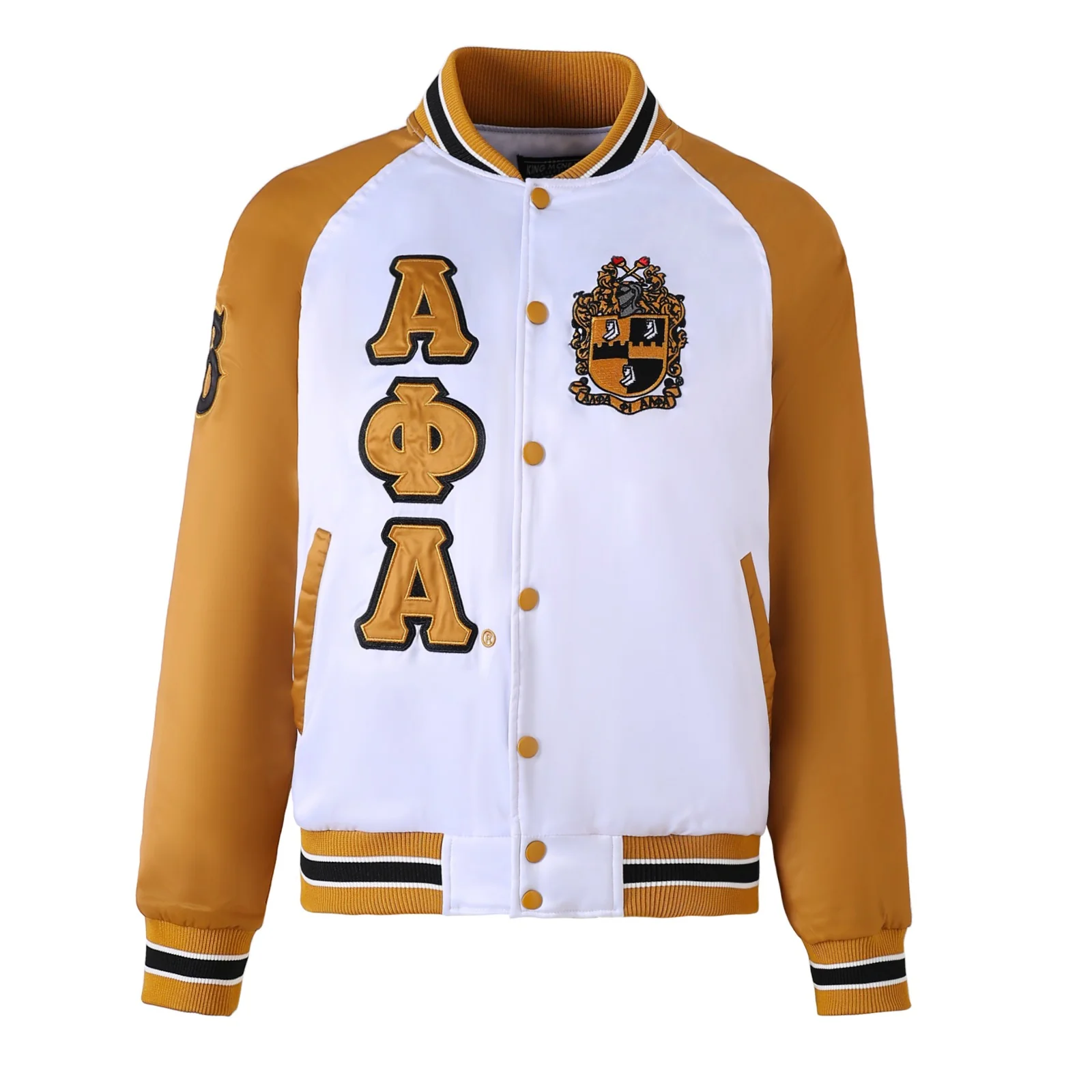 Alpha White Satin Bomber Jacket