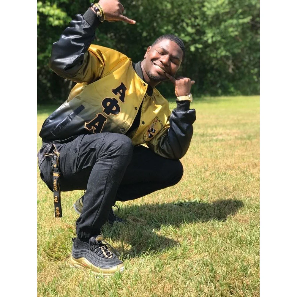 Alpha Phi Alpha Faded Bomber Jacket
