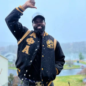 Alpha Phi Aplha Wool And Leather Letterman Jacket