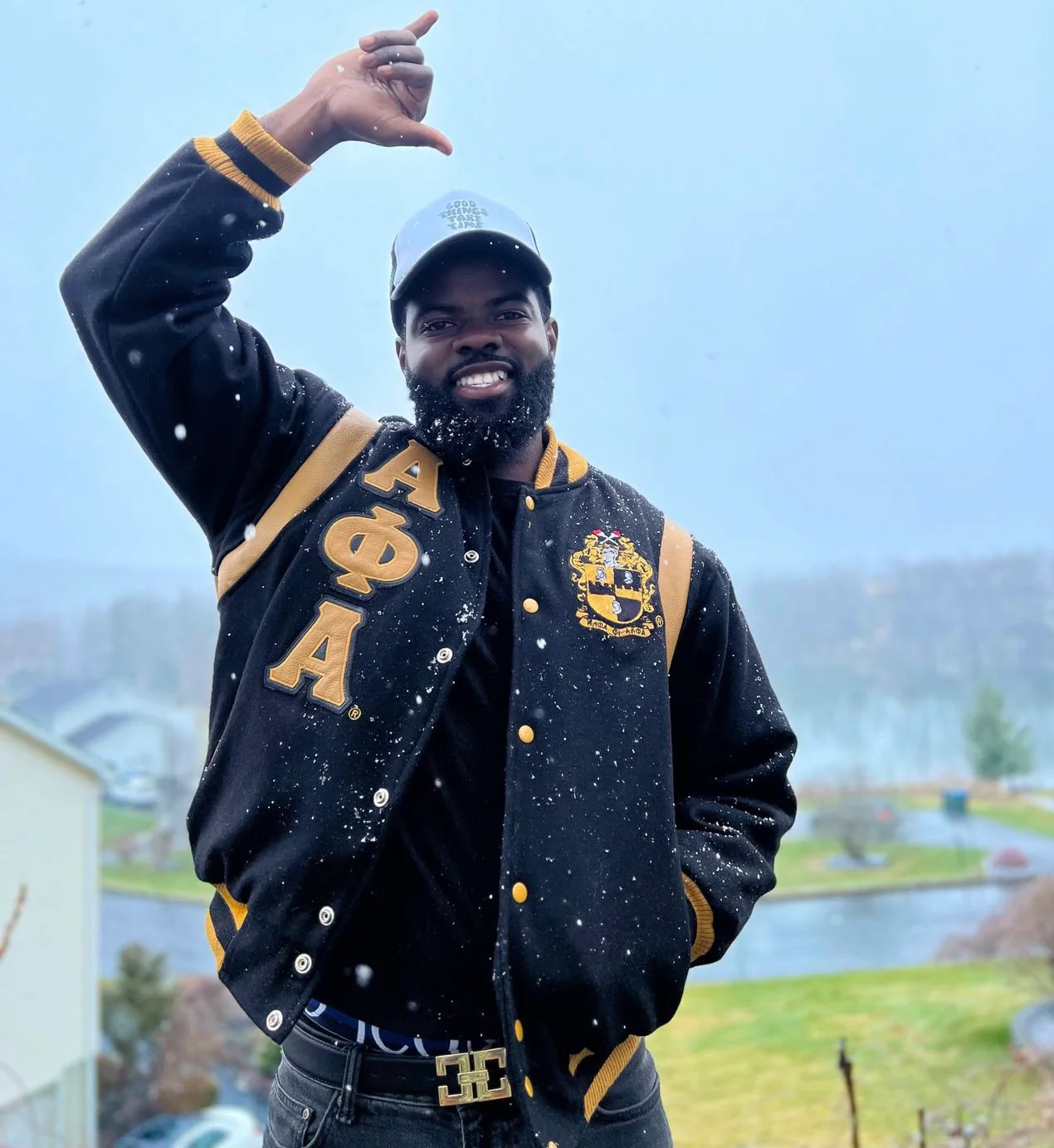 Alpha Phi Aplha Wool And Leather Letterman Jacket