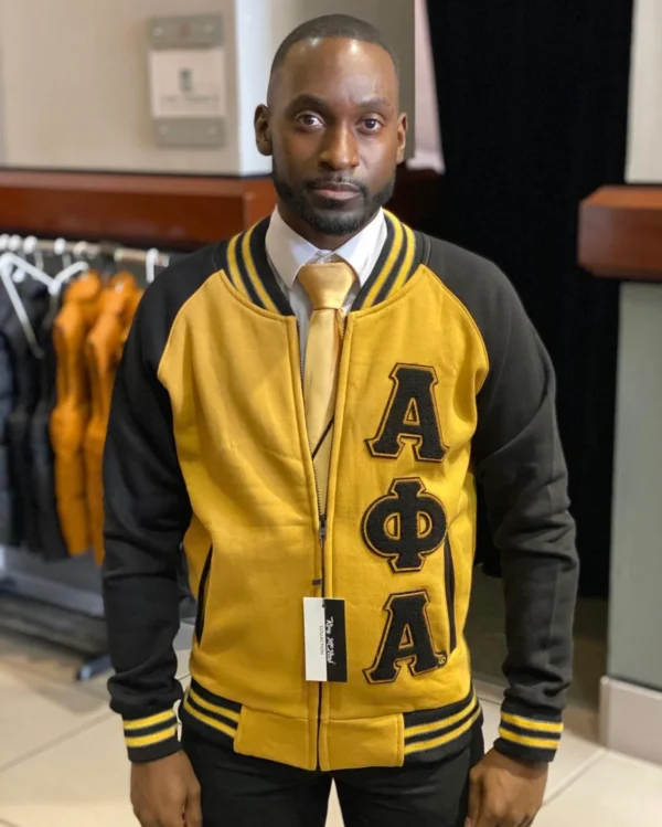 Alpha Phi Alpha Old Gold Varsity Jacket