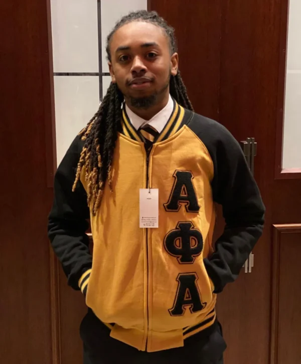 Alpha Phi Alpha Old Gold Varsity Jacket