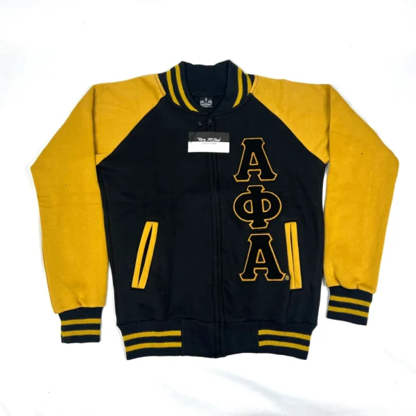 Alpha Phi Alpha Black Varsity Fleece Jacket