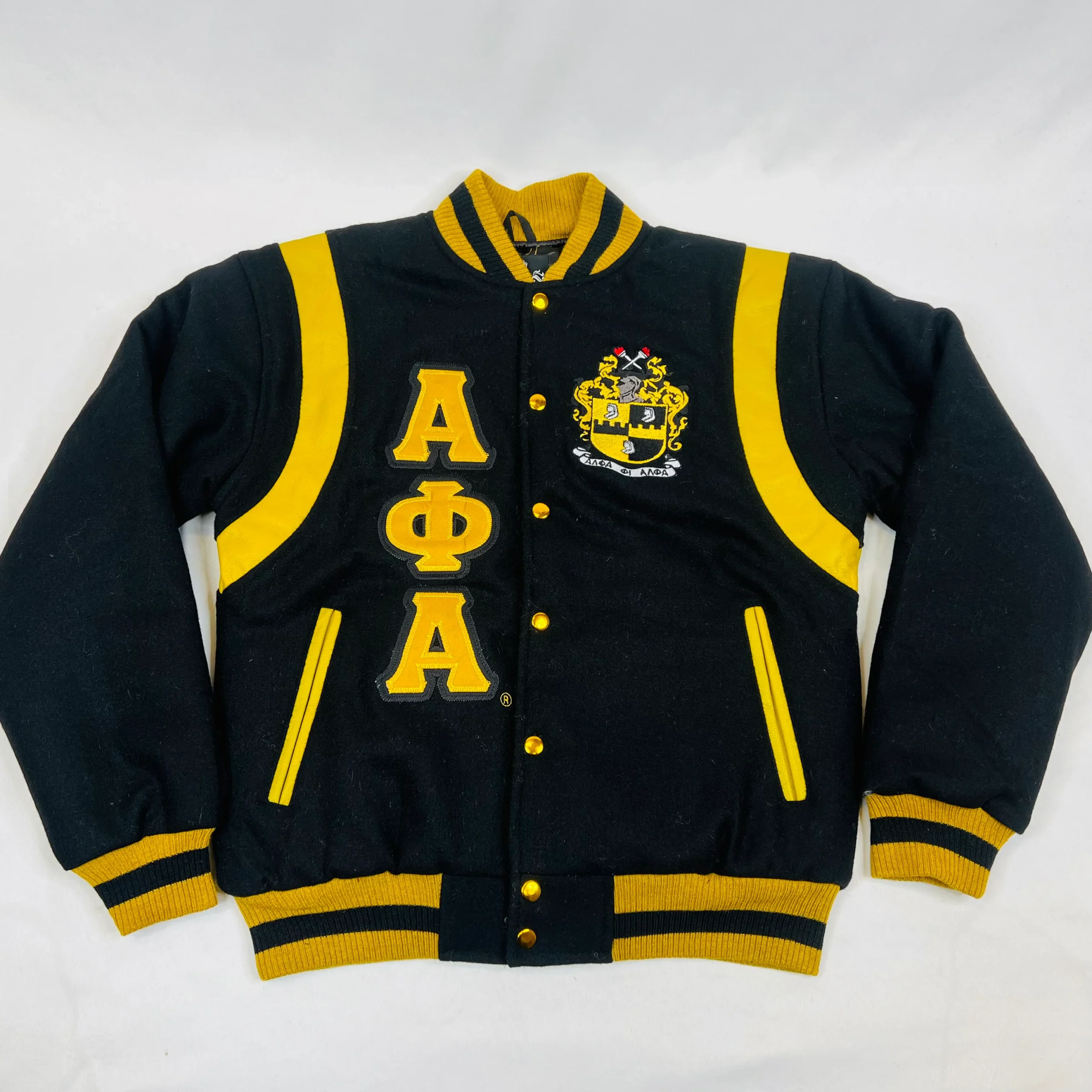 Alpha Phi Aplha Wool And Leather Letterman Jacket