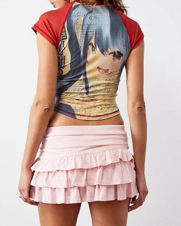 Wednesday Emma Myers Anime Raglan Tee