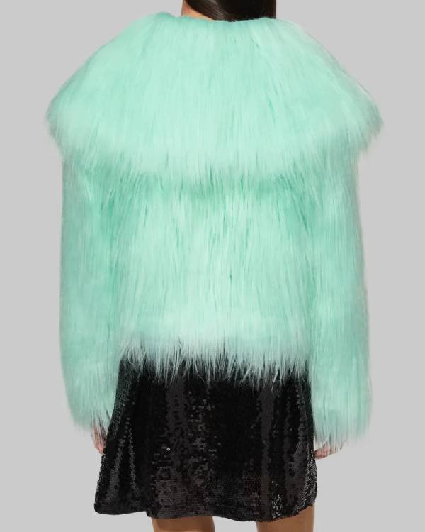 The Life Of A Showgirl Mint Faux Fur Coat