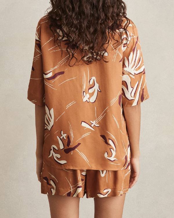 The Neighborhood Tichina Arnold Orange Floral Print Shirt