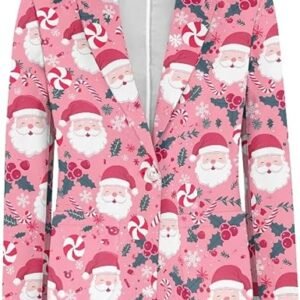 Pink Christmas Santa Claus Blazer