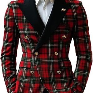 Holiday Vintage Plaid Blazer