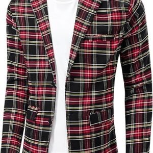 Plaid Slim Fit Blazer Jacket