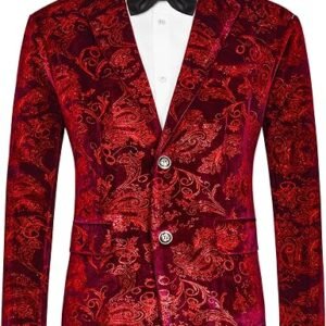 Party Floral Red Blazer