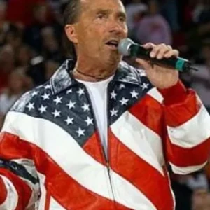 American Flag Lee Greenwood Leather Jacket