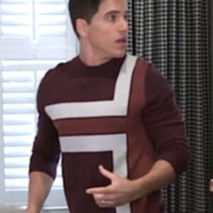 Beyond The Gates Mike Manning Maroon Striped Sweater