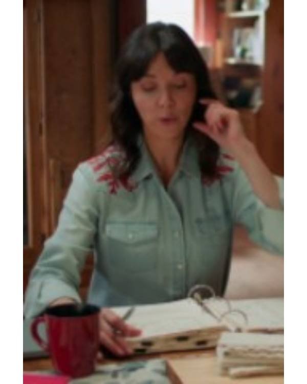 Heartland Michelle Morgan Embroidered Shoulder Denim Shirt