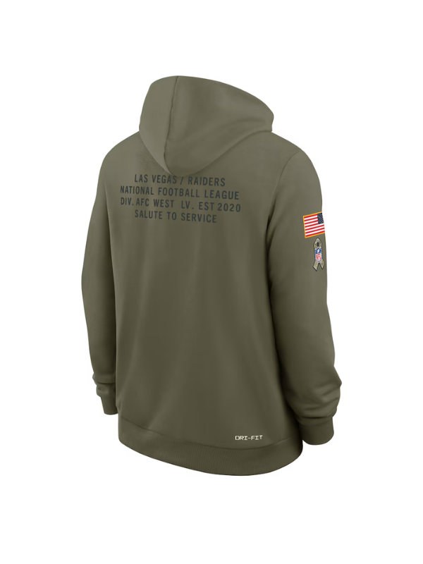Las Vegas Raiders NFL Salute to Service 2025 Olive Green Hoodie