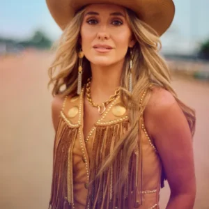 Railbird Festival 2025 Lainey Wilson Brown Fringe Vest