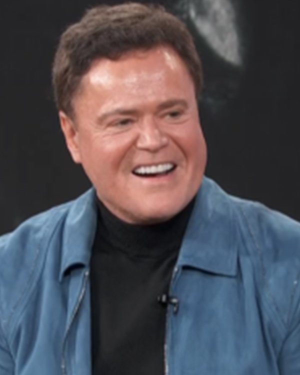 E! News 2025 Donny Osmond Blue Suede Jacket