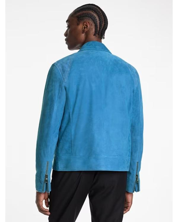 E! News 2025 Donny Osmond Blue Suede Jacket