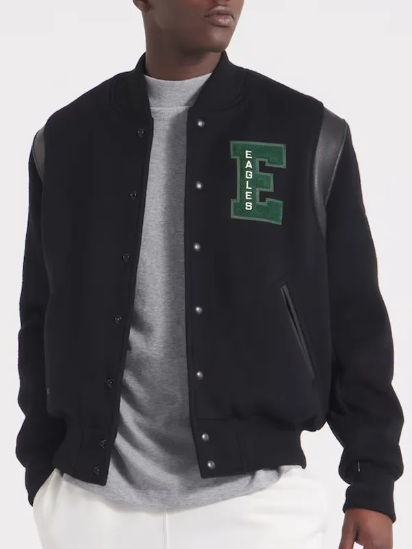 NFL Philadelphia Eagles Black Wool Varsity Jacket