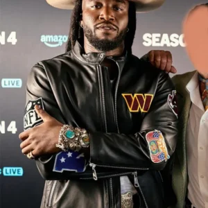 NFL Washington Commanders Shaboozey Black Leather Jacket
