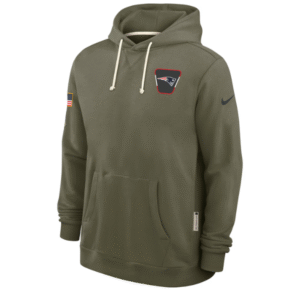 New England Patriots NFL Salute to Service 2025 Olive Green Hoodie