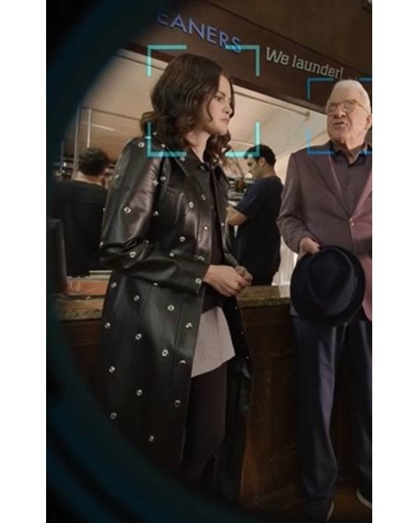 Only Murders in the Building S05 Selena Gomez Black Grommet Coat