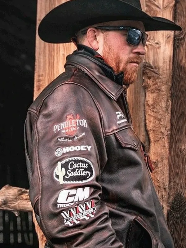 PFR Rodeo Western Unisex Brown Leather Jacket