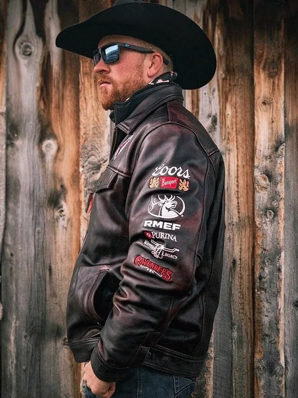 PFR Rodeo Western Unisex Brown Leather Jacket