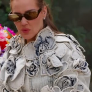 Real Housewives of SLC Meredith Marks Floral Denim Jacket