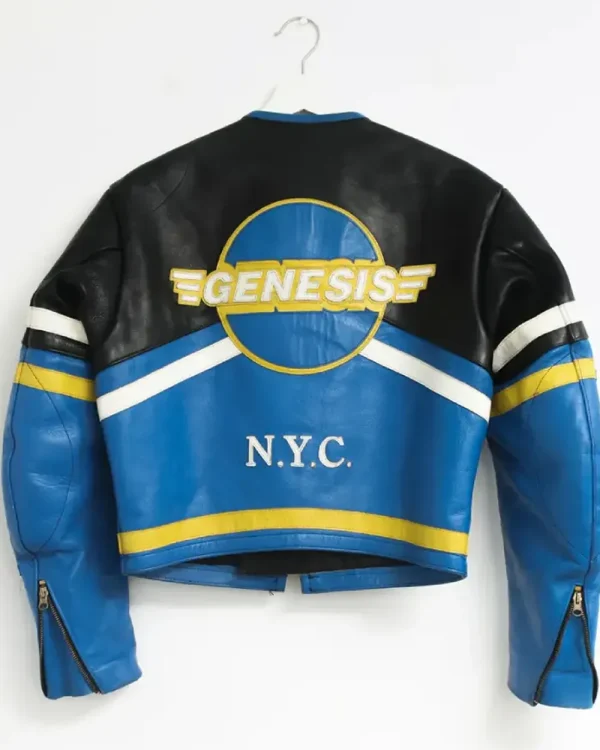 Vanson Blue Leather Motorcycle Jacket