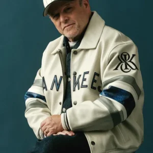 Jason Alexander New York Yankees White Leather Jacket