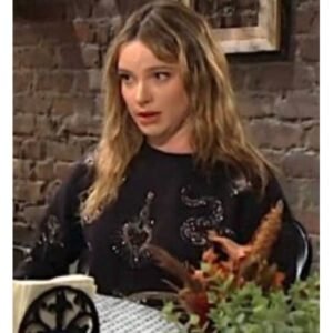 The Young and the Restless Cait Fairbanks Black Embellished Sweatshirt