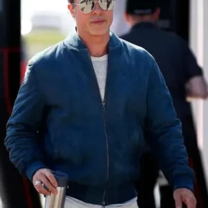 F1 Brad Pitt Inspired Blue Bomber Jacket